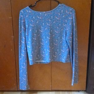 Floral long sleeve crop top